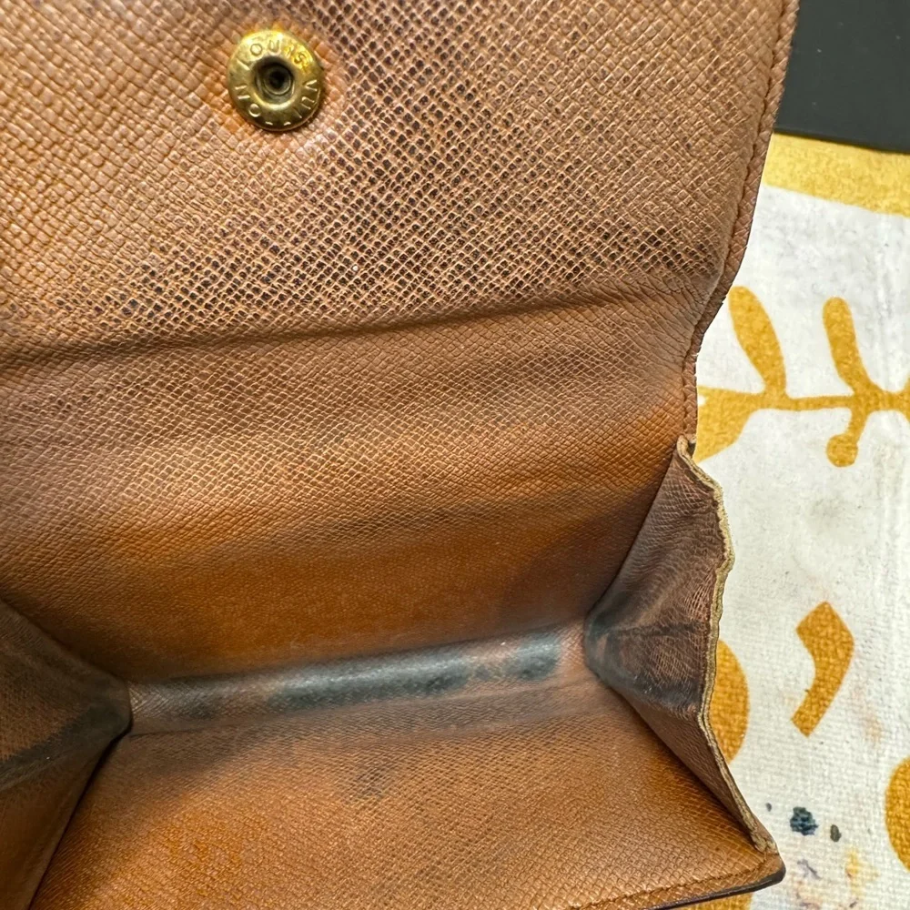 Louis Vuitton Brown Monogram Wallet with Gold Button